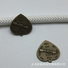 22*22MM 合金饰品配件复古love爱心指针diy创意耳环项链吊坠批发