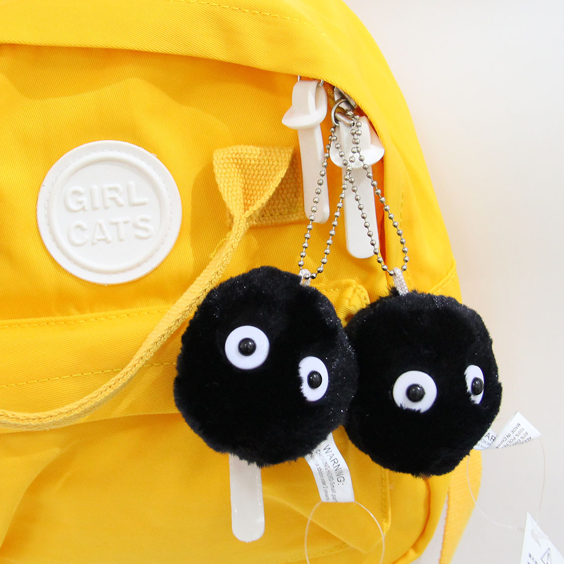 可爱毛绒玩具煤球黑炭龙猫周边挂件动漫卡通包包玩具活动礼品批发