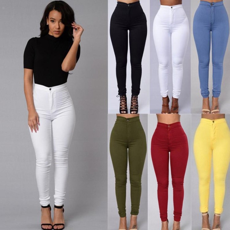 Women's Solid Color Stretch Candy Color Skinny Pants Pencil Slim Fit Skinny Pants Leggings Thin Popular