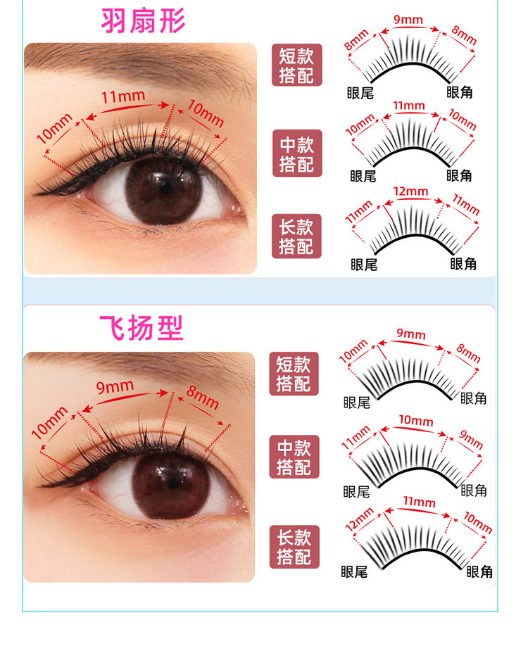 a型仙子睫毛自然仙子朵毛单簇 虞书欣睫毛嫁接套装点缀毛分段卷翘