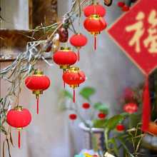4TXN节日小灯笼挂饰结婚院子树上过年植绒红装饰品喜庆新年发财树