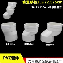 PVC偏置管古75 110下水管偏心移位直接内承插接头偏移1.5 2.5 5cm