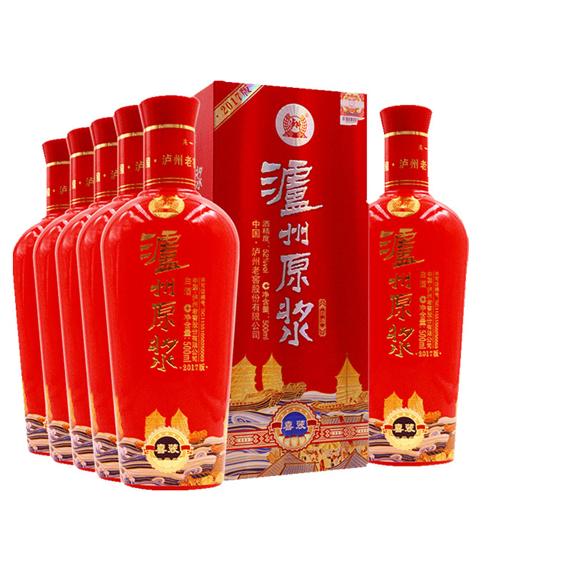 泸州原浆酒 喜装2017版 52度 500ml*6 白酒整箱 婚宴喜酒