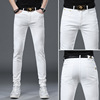 European goods Light extravagance man white Jeans 2022 Spring and summer Thin section Chaopai Elastic force Self cultivation Feet leisure time trousers