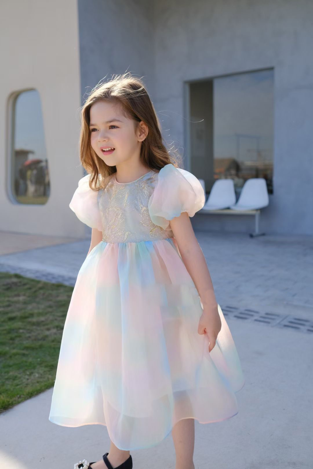 女童公主裙夏款儿童宫廷风连衣裙童裙3-8岁童装一件代发
