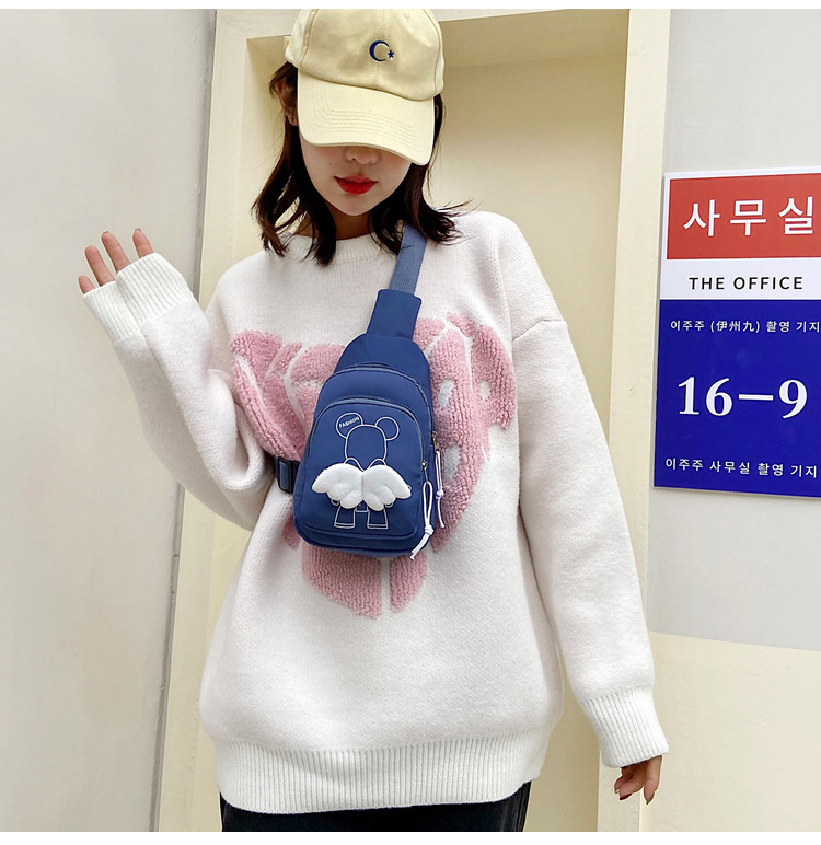 Creative Wings Small Bag 2021 New Soft Girl Trendy Bag Internet Hot Fresh Nylon Girl Crossbody Shoulder Bag Korean Style