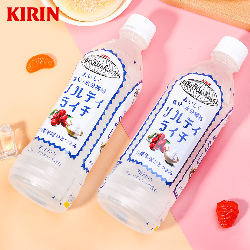 日本进口饮料 麒麟 kirin海盐荔枝味复合果汁饮料盐分补给500ml