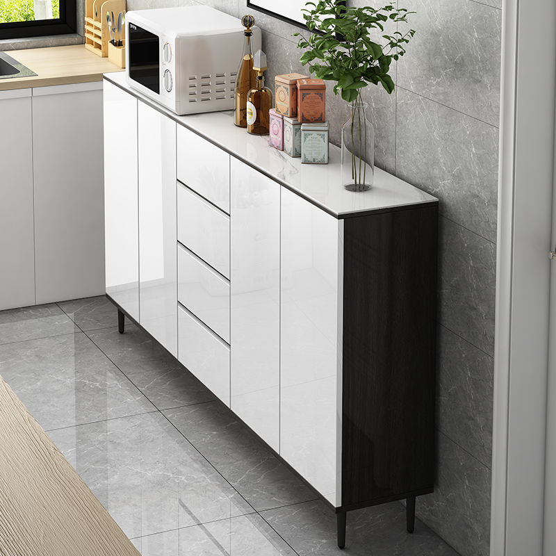 餐边柜超薄轻奢岩板储物柜靠墙薄柜厨房双开门置物柜家用柜