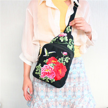 Women Chest Bag Chinese Ethnic Style Hand Embroidery Pretty