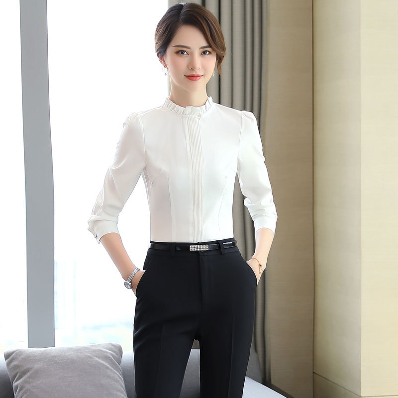 2021秋冬长袖ol职业女装套装酒店前台正装白领面试装珠宝店工作服