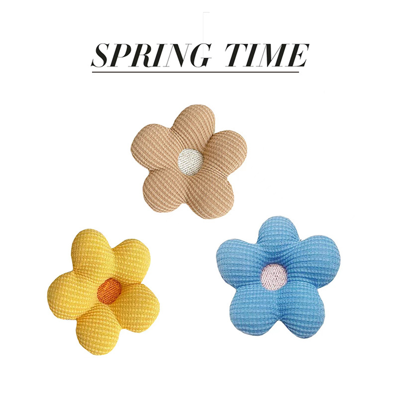 2023 Spring New Hair Ring Embroidery Flower Accessories Three-Dimensional Cotton Filling Knitted Fabric Flower Ornaments Accessories