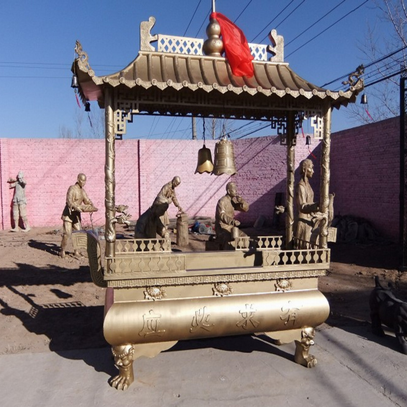 带盖铸铁香炉 烧香使用铸铜香炉 寺庙户外平口长香炉-阿里巴巴