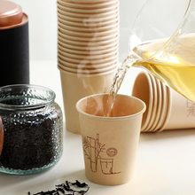 竹纤维纸杯一次性杯龙年家用饮水杯咖啡纸杯实惠装加厚商用批发