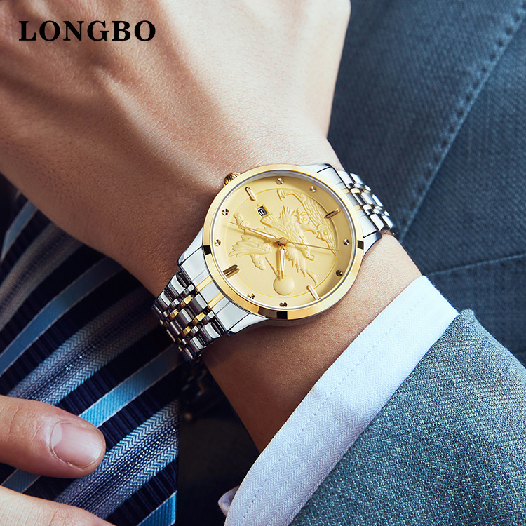 计时石英表新品手表批发表厂男士男longbo手表日历时日夜光防水石