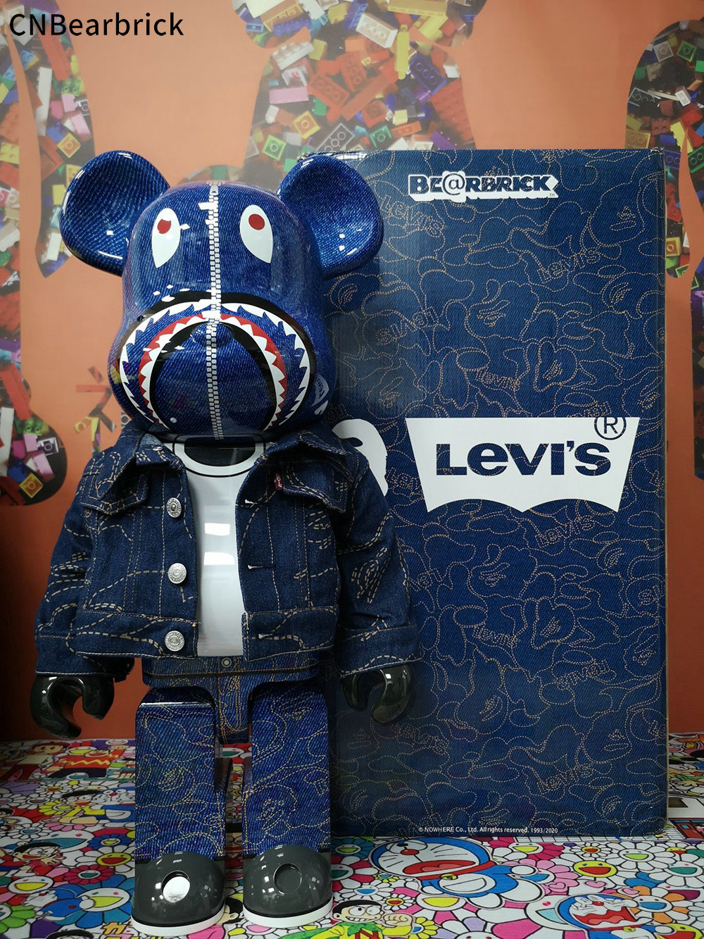 全新正确版bearbrick bape吉利服积木熊1000%潮玩公仔暴力熊摆件