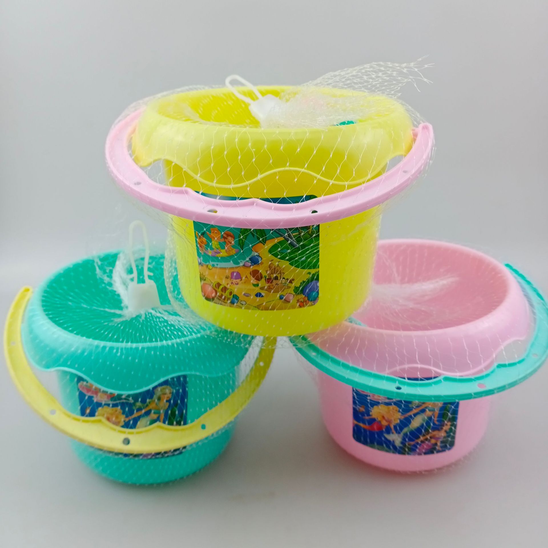 2元批发 大沙桶 玩具 沙滩桶 塑料玩具桶 小铲子 两元二元货源