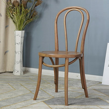 美式法式藤编复古实木餐椅索耐特家用餐厅靠背椅中古餐椅
