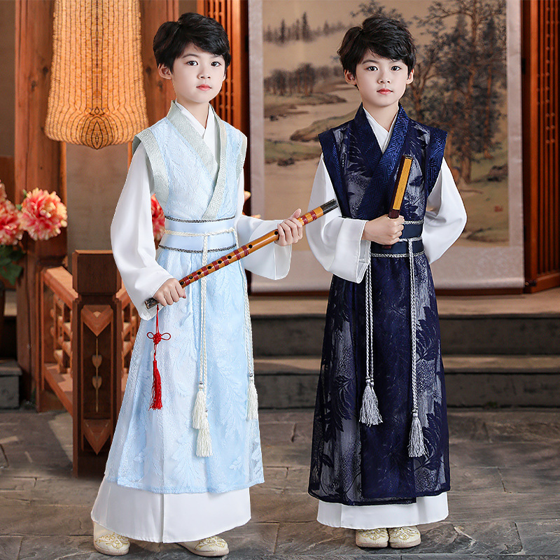 汉服男童武侠风儿童国学新款夏装古装表演出服唐装超仙新款风