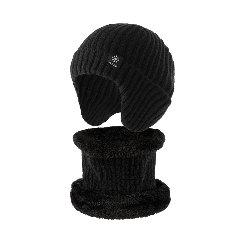 Chenille Windproof Earflaps Hat Fleece-Lined Thickened Unisex Outdoor Riding Cap Autumn Winter Thermal Knitting Sweat