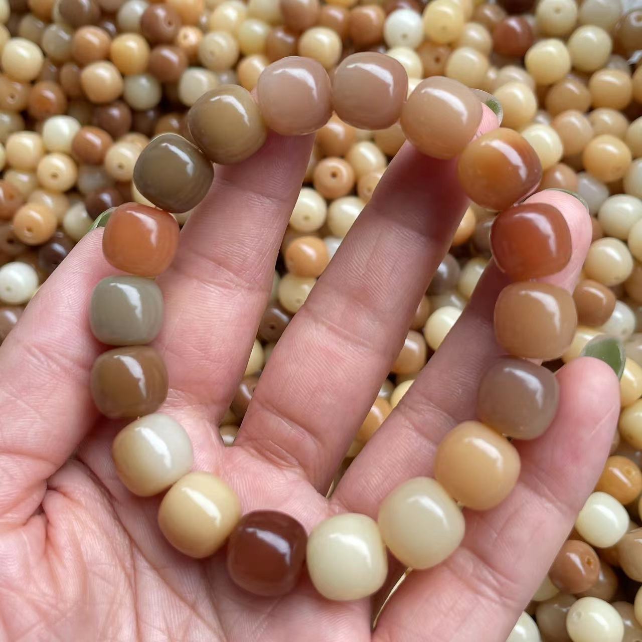 0成交443包现货烟灰色菩提根手串学生版的白玉菩提根高抛文玩佛珠男女