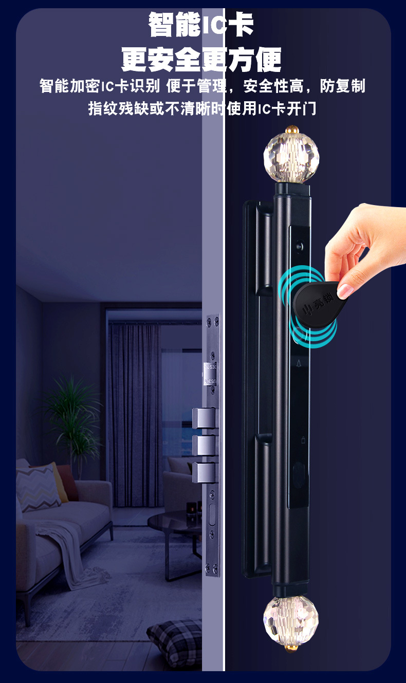 智能全自动双开门大门指纹锁拉手式刷卡感应电子密码锁远程监控锁