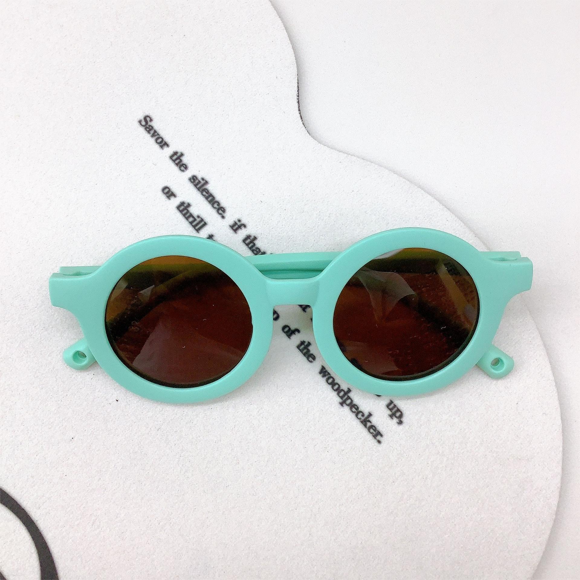 Fashion Silicone Polarized New Kids Sunglasses Style Retro Cute round Frame Boys and Girls Sunglasses UV Protection