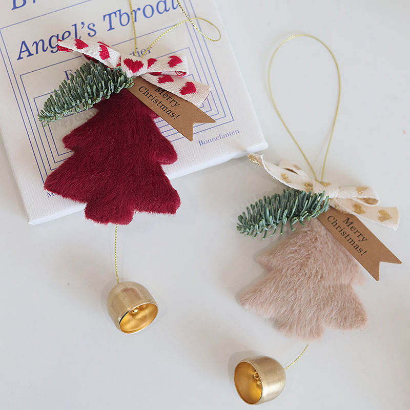 网红新年圣诞节门挂圣诞树手工铃铛风铃汽车挂件诺贝松铃铛挂饰
