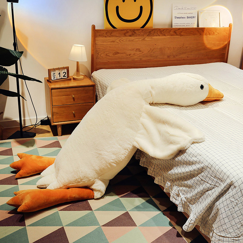 Foreign Trade Big White Geese Pillow Doll for Girls Sleeping Leg-Supporting Pillow Plush Toy Swan Cushion Children Gift