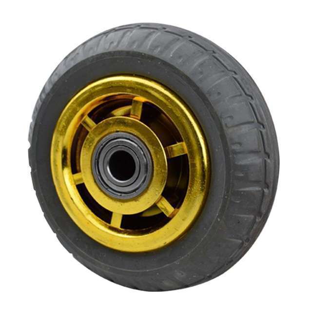 货架拉车滑轮加厚轮胎平板静音实心橡胶轮车轮软胶免充气静音推