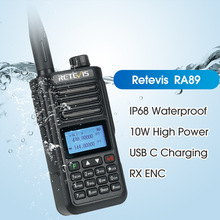 RETEVIS RA89 UV双段对讲机功率10W/IP68防水/Type-C充电双守双待