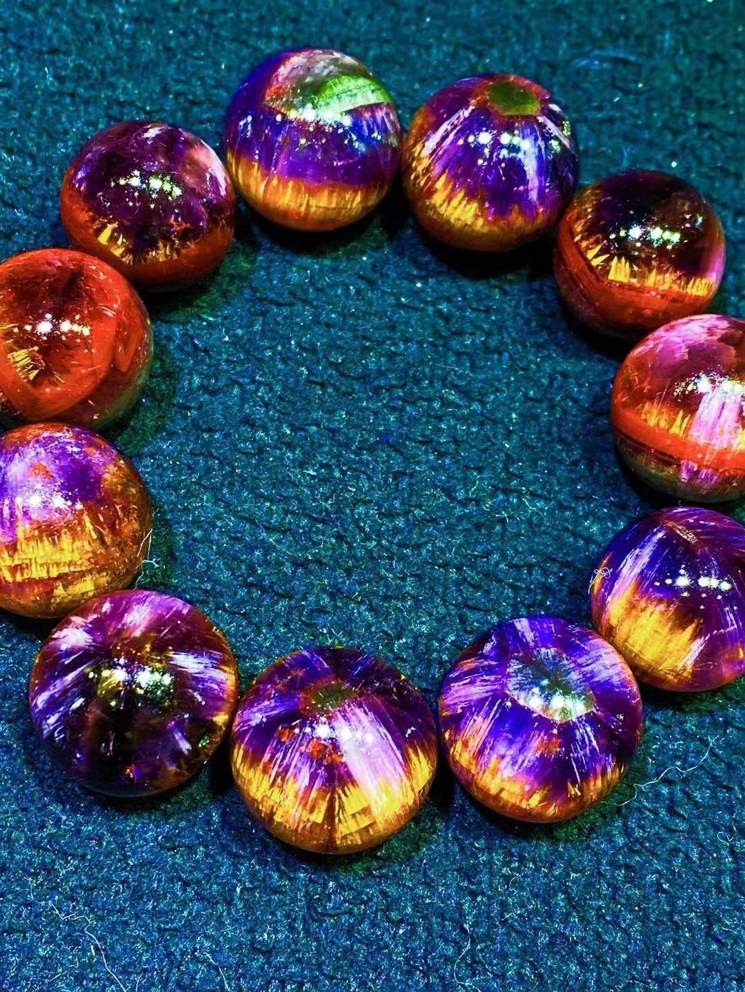 加拿大极光23紫钛水晶手链金钛米字款六道芒星项链紫红达碧兹手链