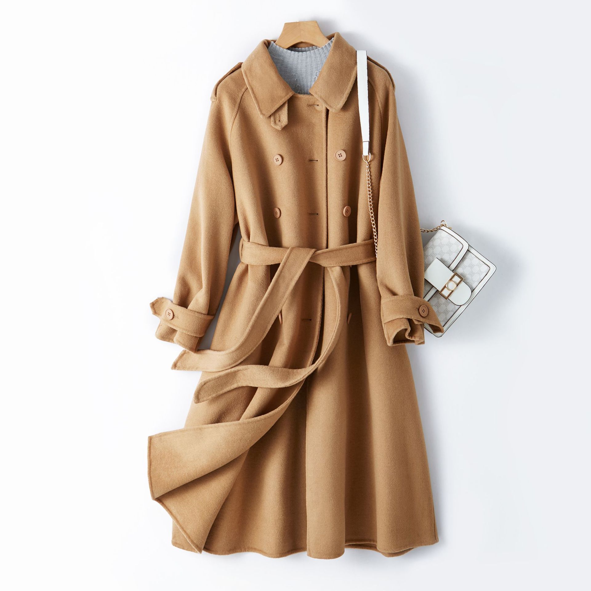 芭碧尔女装厂家直销中长款双面羊绒大衣女羊毛呢冬季外套11049