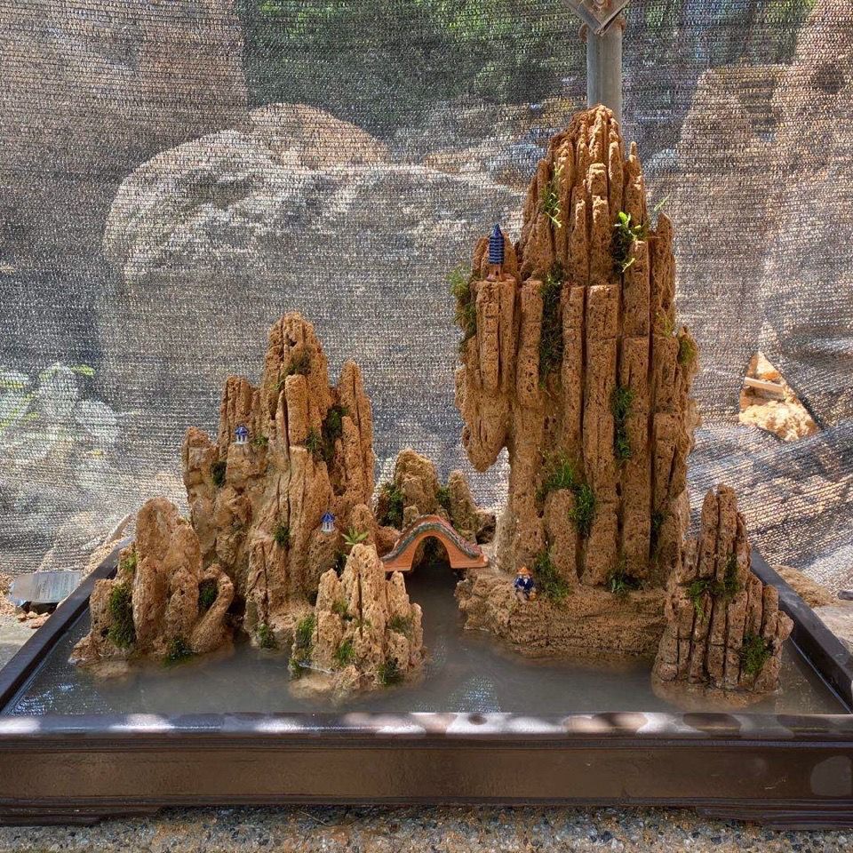 和造景观赏鱼石材吸水石料造景观赏上水后院室鱼塘石水盆石料石盆