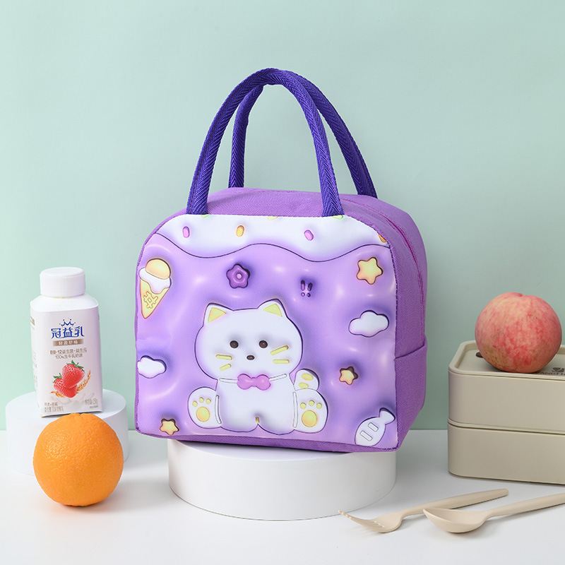 Thermal Insulation Bag Children's Portable Thermal Insulation Bag Oxford Cloth Lunch Bag Cute Lunch  Student Lunch Box