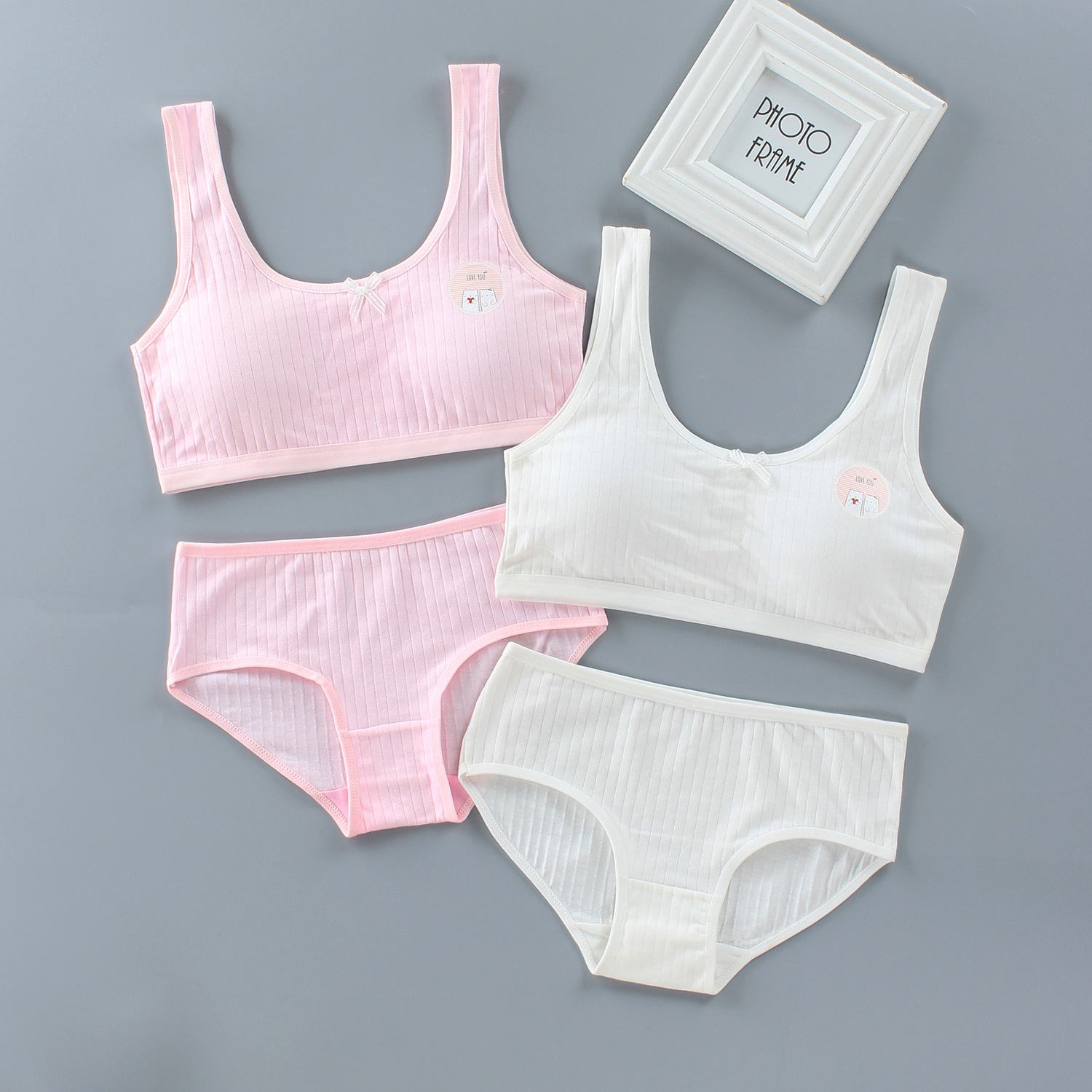 儿童文胸套装发育期纯棉13岁打底8抹胸10少女小背心9内衣夏裹胸衣