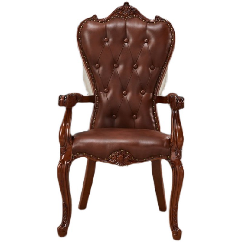 批发欧式餐椅现代简约实木靠背白色美甲凳子麻将餐厅酒店家用椅子