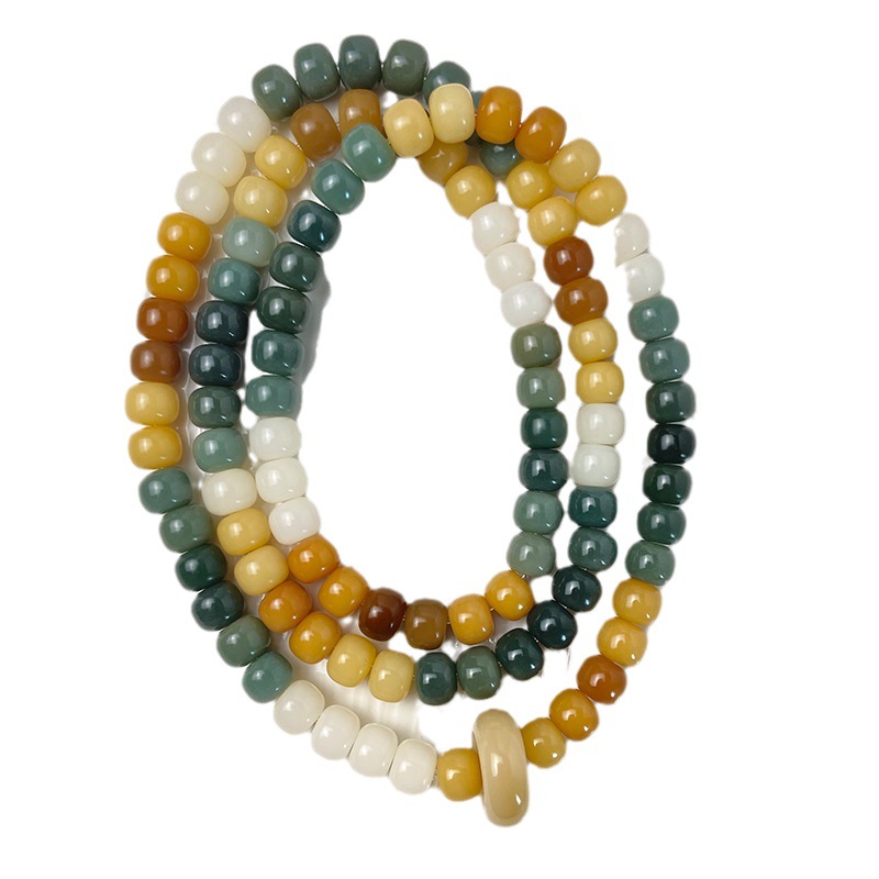 Rainbow Gradient Bodhi Hand-Held High Density Weathering 108 Flexible Ring Bracelets Bodhi Root Seiko Buddha Beads Collectables-Autograph Rosary