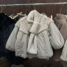 女童棉服2023冬季新款儿童洋气毛毛外套女孩宽松气质棉衣棉袄童装