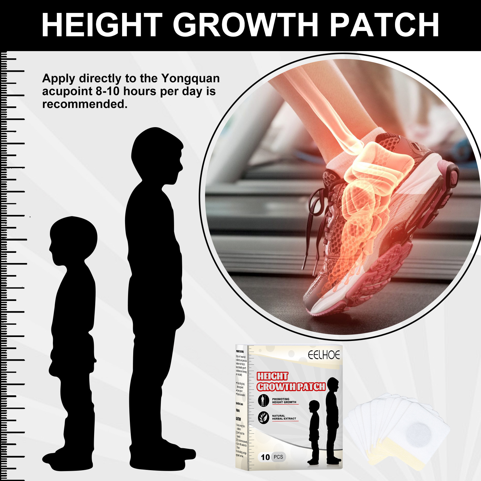 Eelhoe Boost Nursing Health Care Sticker Adult and Children Body Height Foot Acupoint Body Boost Patch
