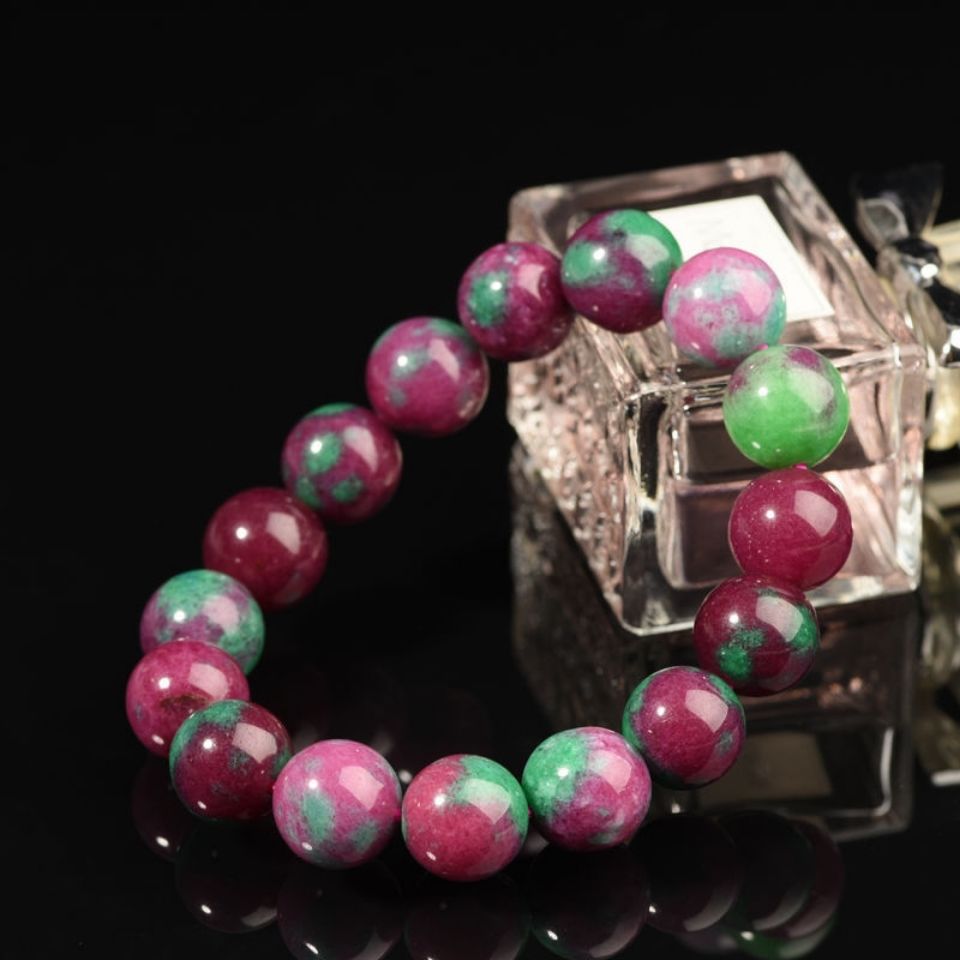 红绿宝手链南非舒俱来单圈手串紫色手链苏纪石女宝石饰品直播货源