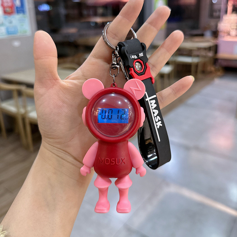 Magic Bear Electronic Scale Keychain Mobile Phone Bracket Schoolbag Backpack Pendant Electronic Scale Portable Cartoon Electronic Scale