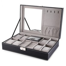 8Watch Display PU Leather Box Jewelry Case Storage Organizer