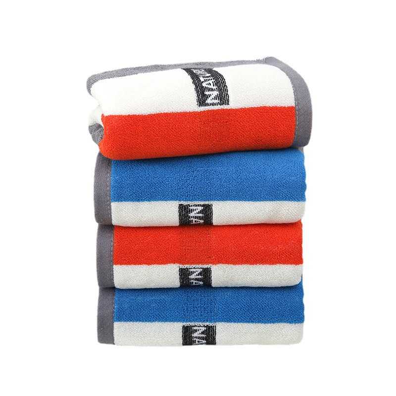 100% Cotton Towel Household and Face Wash Thick Absorbent Color Stripes Towel Adult Boys Bath Towel Wholesale Gift Towel