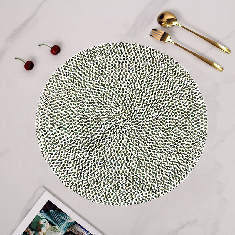 ins style fresh woven placemat japanese simple eco paper round water-proof， oil-proof and non-slip heat proof mat table mat