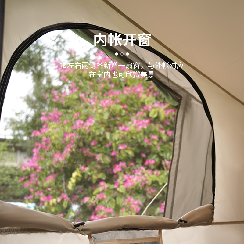 Camping Outdoor Outdoor Pavilion 4-8 People Double-Layer Camping Tent Rainproof Camping Tent Two Rooms and One Living Room