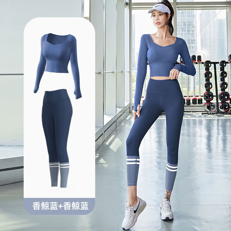 Quick-Drying Patchwork Waist-Slimming Daily Wear Fitness Pilates Slim Fit Yoga Exercise Suit
