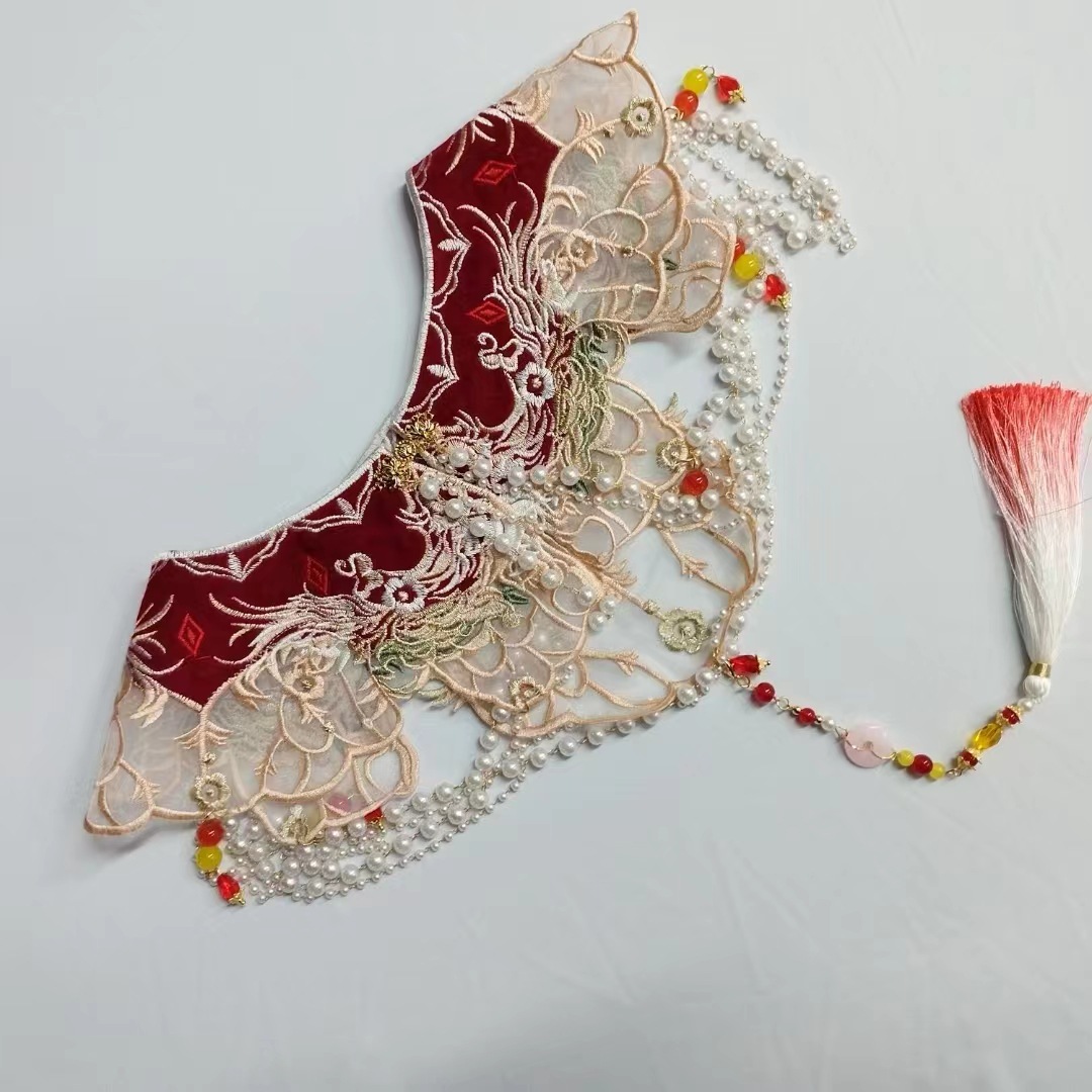 云肩马面裙配饰新款国风披肩圆领流苏复古装上衣坎肩披风斗篷