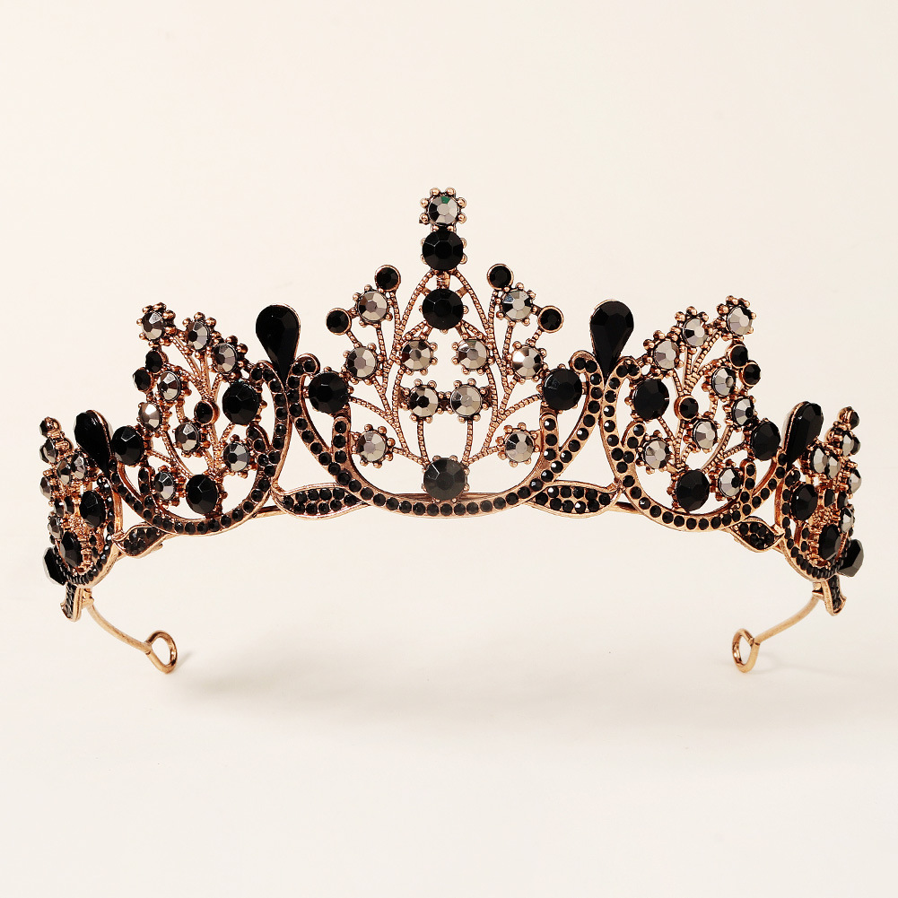 欧美结婚头饰古典满钻女王王冠万圣节复古派对头饰婚纱新娘皇冠