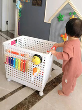 儿童玩具收纳箱家用宝宝推车积木毛绒娃娃储物筐洞洞板脏衣篓篮子