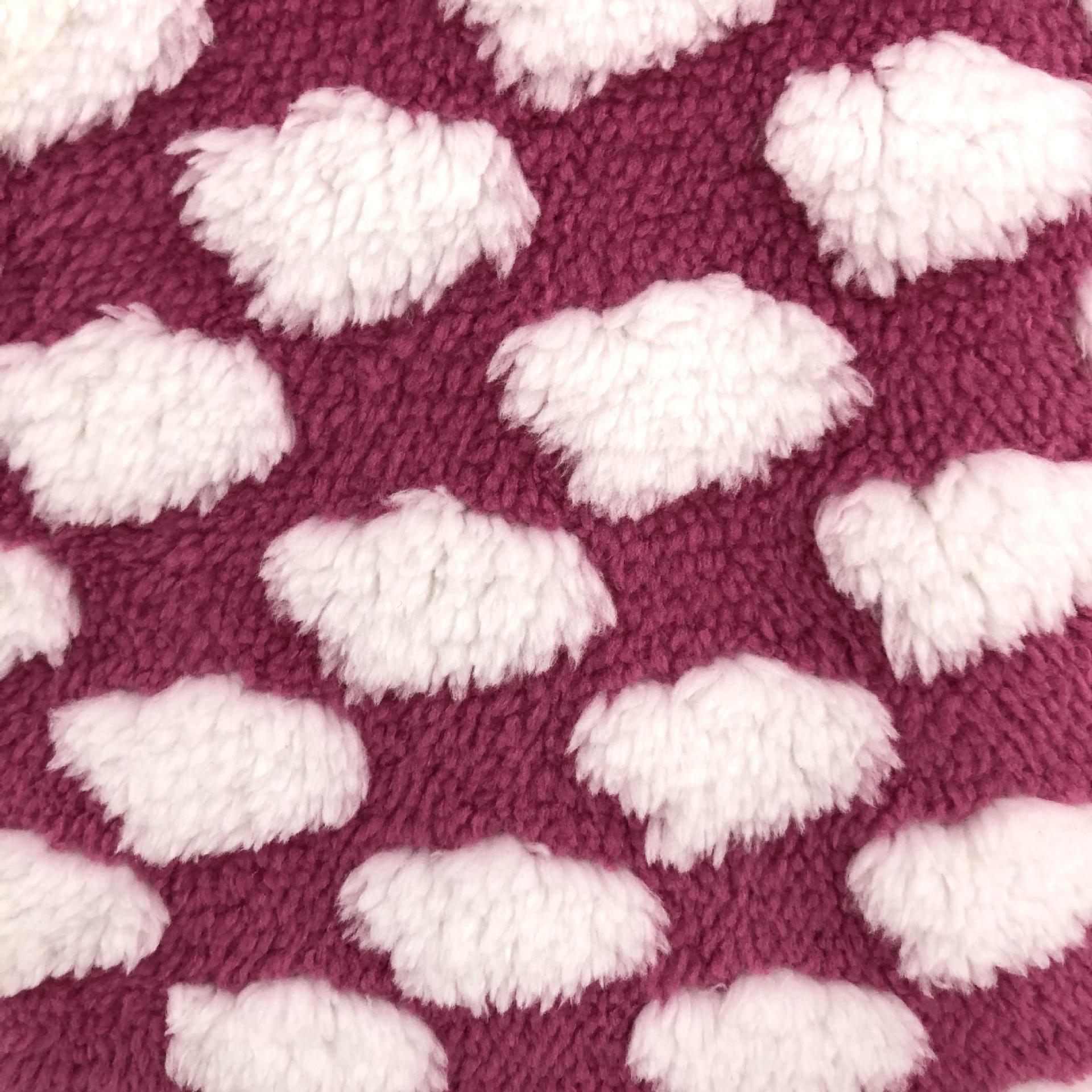 全涤单双面提花舒棉绒双色云朵毛绒布料新款秋冬家居服装面料睡衣